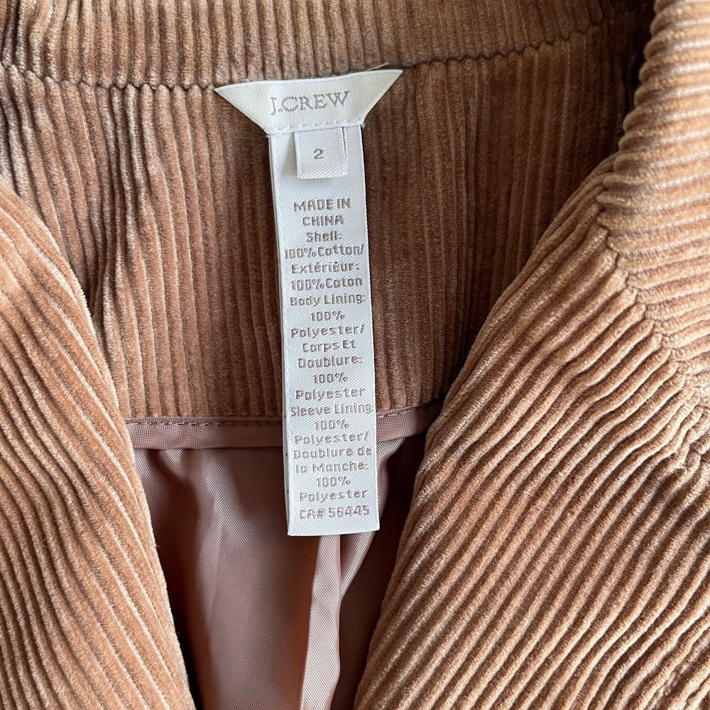J.Crew Corduroy Blazer Jacket Camel Brown Preppy Academia Old Money Women Size 2 - Picture 12 of 16